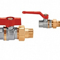 065B8203 Кран шаровый латунный с накидной гайкой и ниппелем Danfoss BVR-F Ду=15